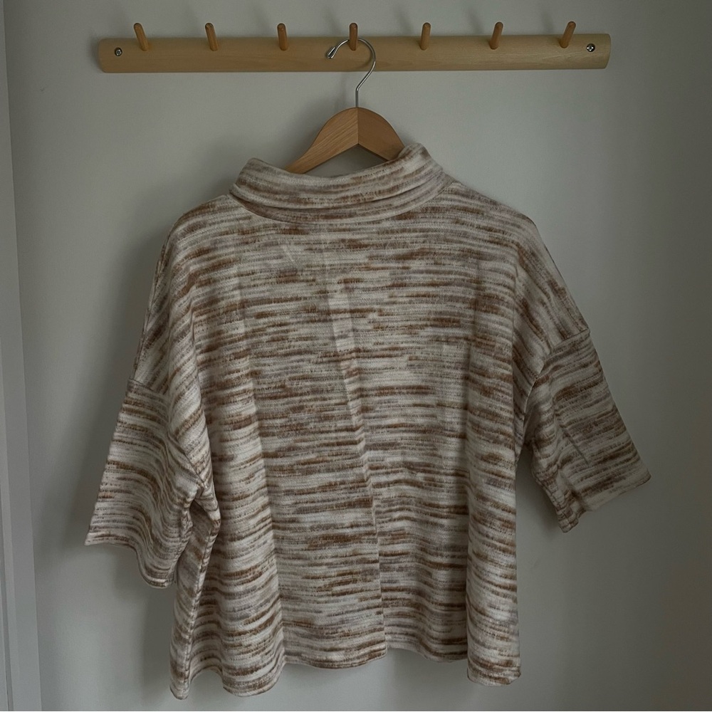 Silence + Noise Beige and Brown Knit Sweater